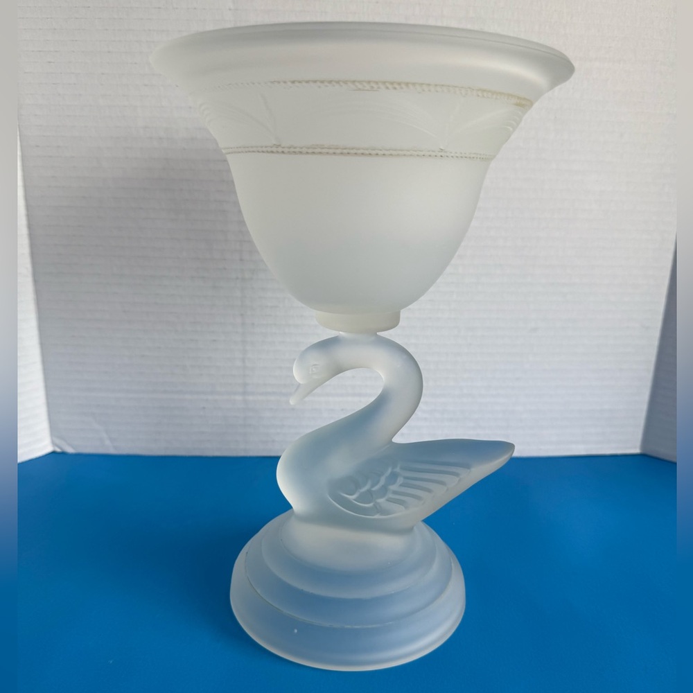 Vintage Murano Frosted Glass Swan Pedestal Open Dish Centrepiece Made in Italy